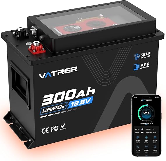 12V 300Ah RV Lithium Battery (Self-heating&APP Monitoring&300A BMS)