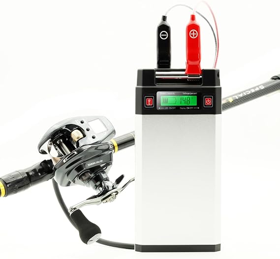 Electric Reel Battery. 14.8V 20000 mAh. Stable Power Output. Aluminum Alloy Rust-Proof Casing. Compatible with Daiwa and Shimano Electric Fishing Reels