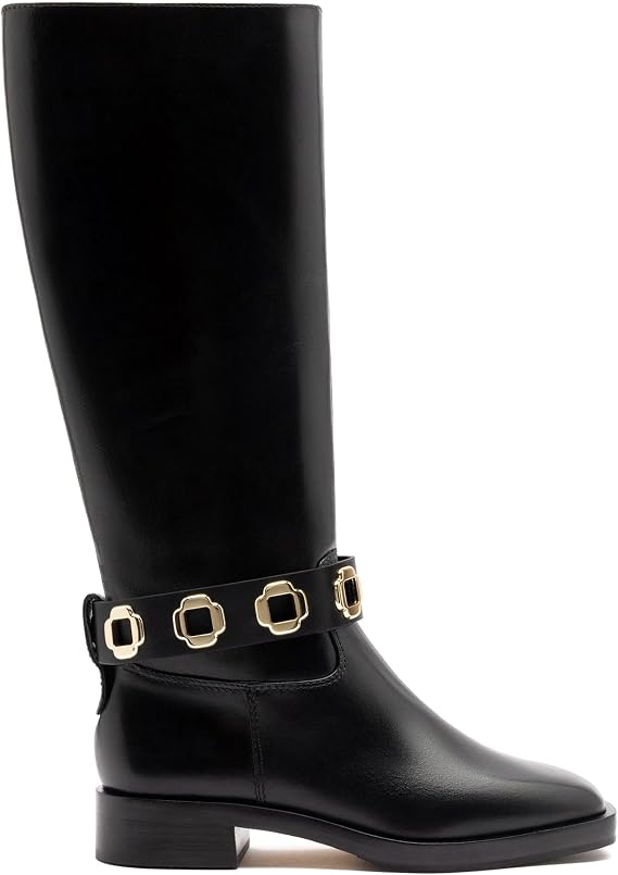 Milan Flat Boot In Black Leather