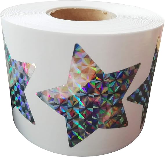 reMarkable Glitter Foil Metallic Star Stickers, 500pcs/roll