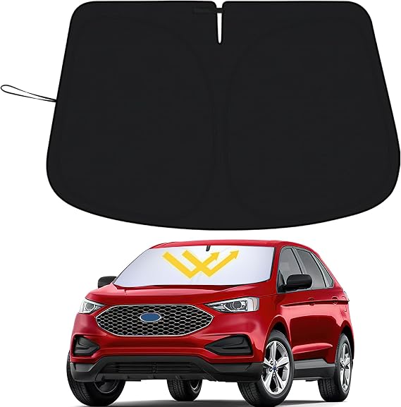 PIMCAR Windshield Sun Shade for 2015-2025 2026 Ford Edge SUV, Premium 310T Reflective Polyester, Foldable Heat Blocker-Beat Summer Heat & Keep Interior Cool