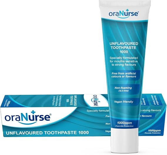 oraNurse Unflavoured Toothpaste 50ml, 1000ppm Fluoride