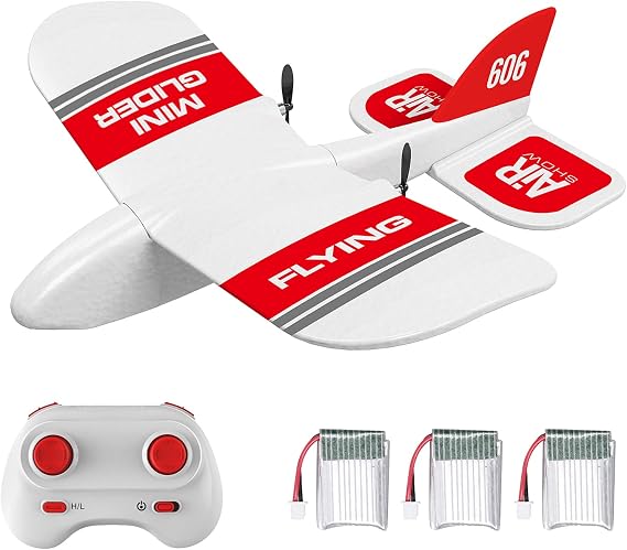 GoolRC RC Plane, KF606 RC Airplane, 2CH 2.4GHz Remote Control Airplane, EPP Foam Fixed Wing RC Aircraft, RTF Ready to Fly Mini RC Glider Plane with 3 Batteries for Beginners and Adults
