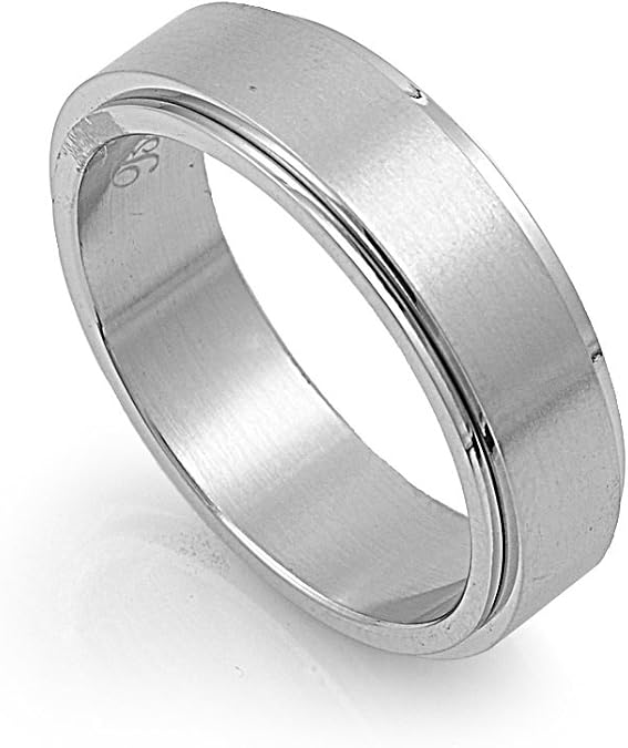 CloseoutWarehouse Plain Spinner Ring Stainless Steel