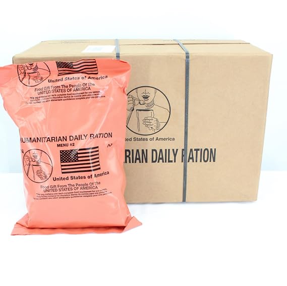 Ready to Eat Emergency Meal Kits - Humanitarian Daily Ration MRE Meals - Long Shelf Life Emergency Food Supply for Survival, Camping, and Emergency Preparedness