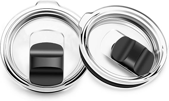 YETI 30 oz Tumbler Replacement Lids - 2 Pack Magnetic Spill Proof Covers with Slider Switch, Compatible with 14 oz Mug and 35 oz Straw Mug, BPA Free