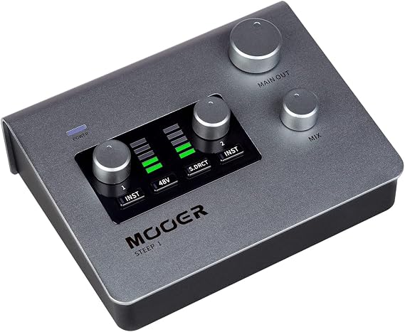 MOOER SteepI Audio Interface for Professional Recording, Stero Soud With 24bit/192 Khz Audio Ports and 2x Tpye-C 2x 1/4" Trs Mono Jacks, Microphone/Headphones