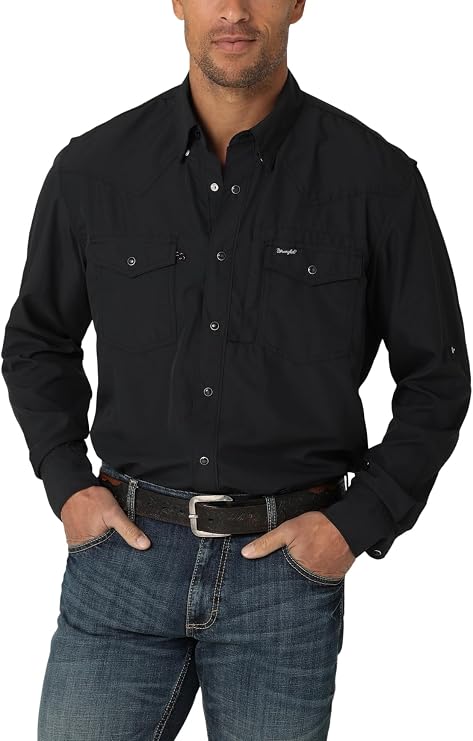 Wrangler 112323744 Mens Black Performance Shirt