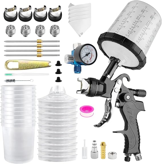HVLP Spray Gun Premium Kit, Automotive Paint Gun 1.4/1.7/2.0/2.5mm Nozzles