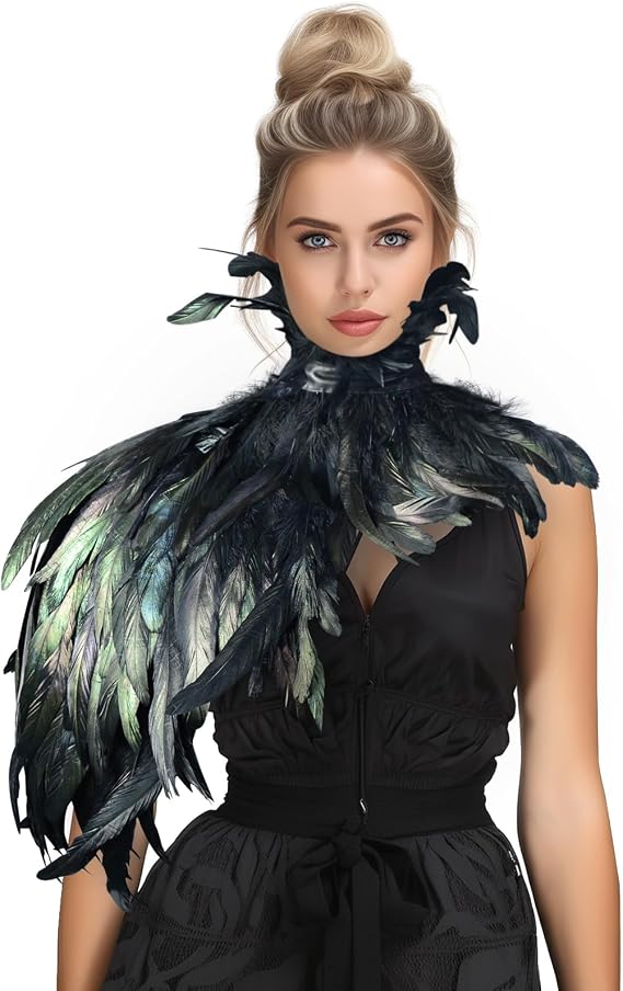 HOMELEX Feather Shoulder Sash and Collar Costume Set