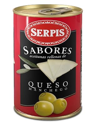Serpis Manzanilla Green Spanish Olives Stuffed with Manchego Cheese 4.59 oz. Pack of 1