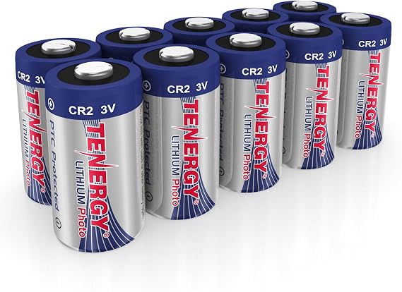 Tenergy CR2 3V Lithium Battery Non-Rechargeable PTC Protected High Performance CR2 Batteries for Flashlight, Digital Cameras, Toys, Alarm Systems, 10 Pack