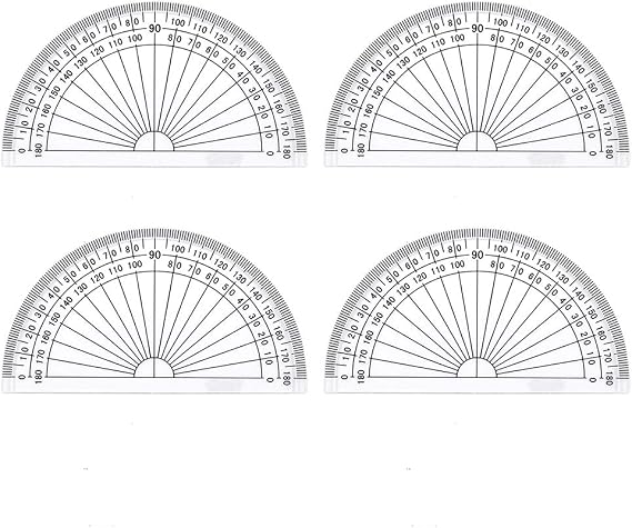 Plastic Protractor 180 Degree Math Protractors 4 inch Math Geometry Set(4 Plastic Protractor 180 Degree Math Protractors 4 inch Math Geometry Set(4 Pack,Clear) Pack,Clear)
