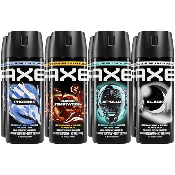 AXE Aluminum-Free Deodorant Body Spray Variety 8-Pack, 2.9 Oz Ea
