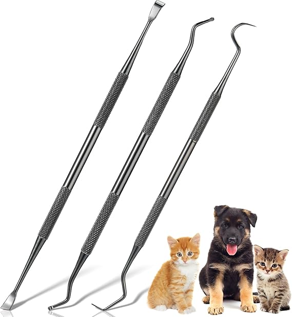 Hotop Dog Tooth Scaler Scraper Dental Tool Stainless Steel,Black