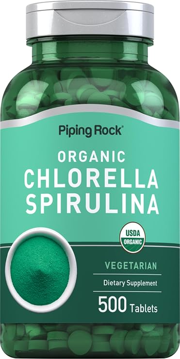 Piping Rock Chlorella Spirulina Organic | 500 Tablets
