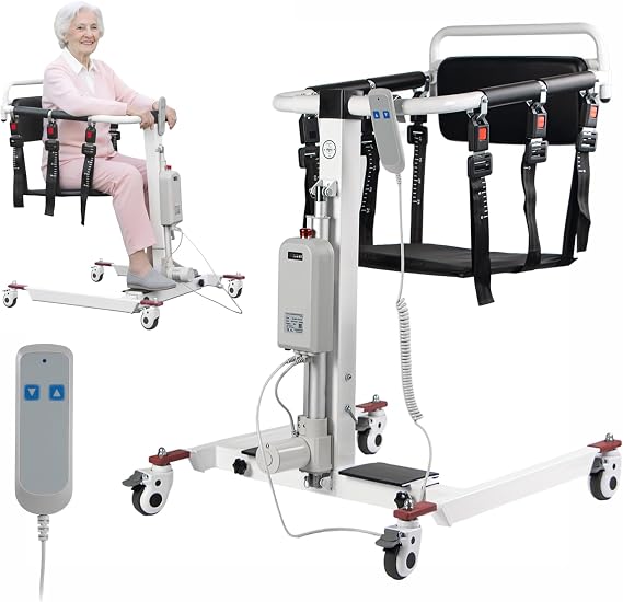 Electric Patient Lift Transfer Chair, Transfer Chairs for Seniors, Lift Assit Chair for Elderly and Disabled, Transfer Wheelchair to Car Device, Sit to Stand Lift Aid