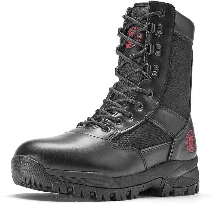 ROCKROOSTER VEGA - Men's Tactical Boots 8 Inches Lightweight Combat Outdoor Rubber Outsole Boots