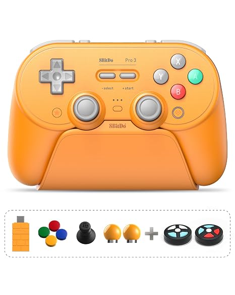 8Bitdo Pro 3 Bluetooth Controller (Yellow) - TMR Joysticks