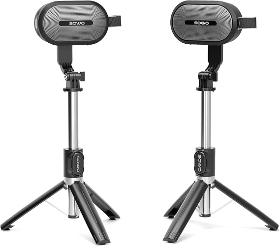SOWO Wireless Dual Bluetooth Speakers Set, Stereo Sound, Adjustable Stands