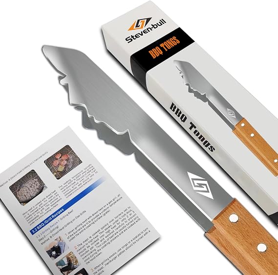 STEVEN-BULL BBQ Tongs, BBQ Accessories, Funny BBQ Tools, BBQ Gifts