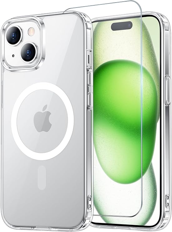 for iPhone 15/14/13 Case with Screen Protector Clear
