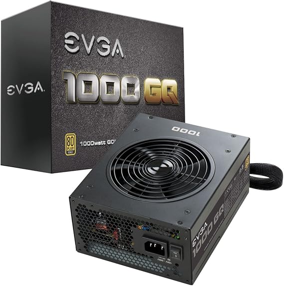 EVGA 210-GQ-1000-V1,1000 GQ, 80+ GOLD 1000W, Semi Modular, EVGA ECO Mode, Power Supply,Black