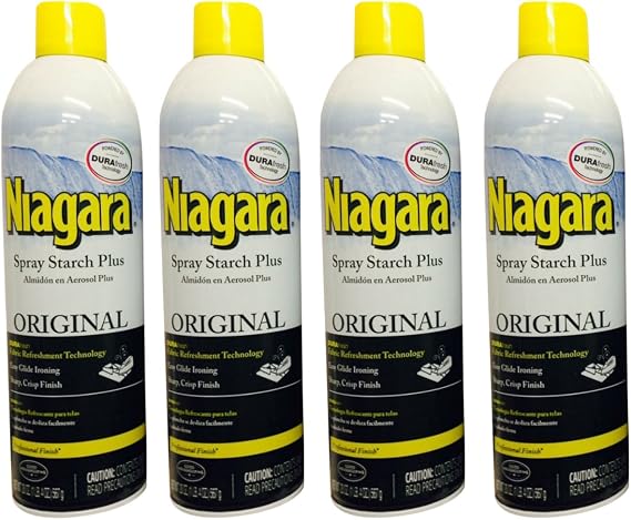 Niagara Spray Starch Crisp Finish, Sharp Look Without Excess Stiffness, 20 ounces (4 Pack)