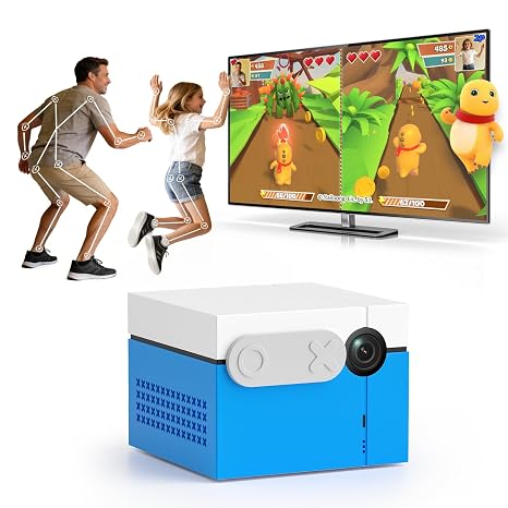 KINHANK MotionX AI Home Motion Console,Active Game Console with 40+ Motion Games for Kids&Family,Plug&Play AI Motion Game System,Monthly Updates,CPC-Certified,Great for Gaming Nights,Parties,Indoor Exercise