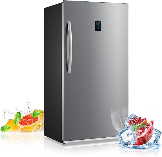 Smad 17 Cu.Ft. Convertible Upright Freezer with Large Capacity, 481L Stainless Steel Upright Freezers, Garage Ready Refrigerator for Kitchen Home Office