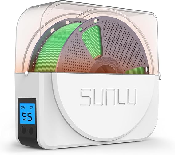 SUNLU S1 Plus Filament Dryer, White | Built-in Circulation Fan,Humidity Monitoring,Filament Dryer Box,for 3D Printer Filament 1.75 2.85 3.00mm