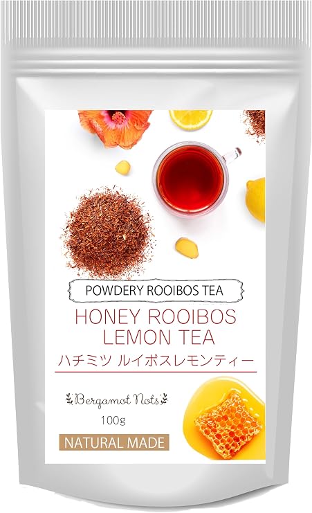 Honey Rooibos Lemon Tea Non-Caffeinated Powdery Tea Soft Sweet and Sour Low Calorie Catechin Polyphenol Instant Tea 3.5 oz 100 g