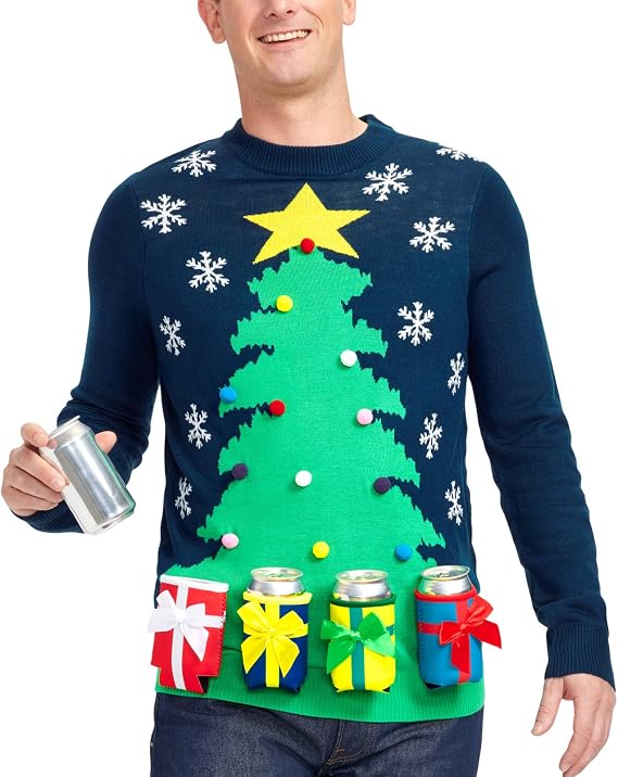 Tipsy Elves Ugly Christmas Sweaters for Men - Colorful and Funny Men's Christmas Sweaters - Hilarious Holiday Pullovers