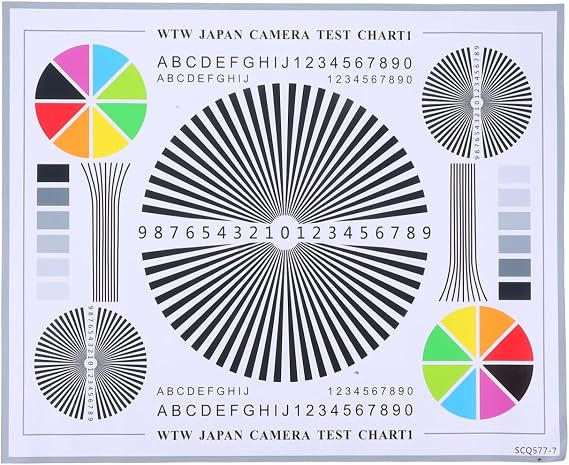 Artibetter Lens Test Chart Color Calibration Card Lens Focus Adjustment Chart Color Wheel CCTV Camera Calibration Tool Testing Card for Monitoring Systems