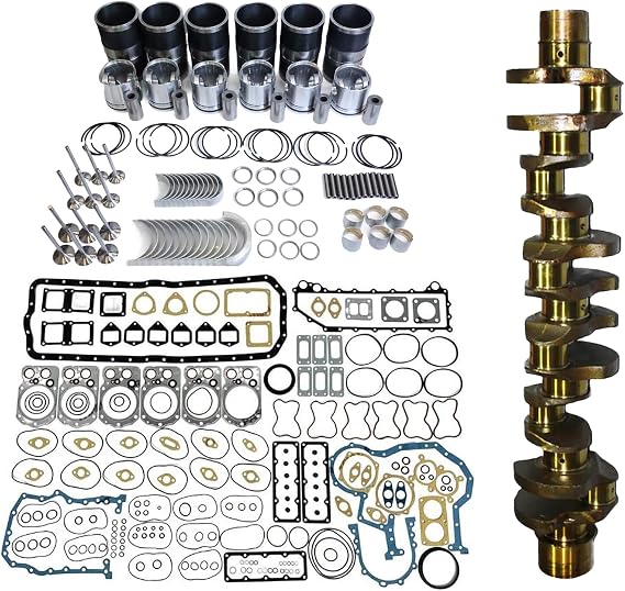 Overhaul Rebuild Kit, Crankshaft Compatible for Mitsubishi 6D22 6D22T Kato HD880 HD1250 Kobelco SK300 SK400 (Piston ME052588)