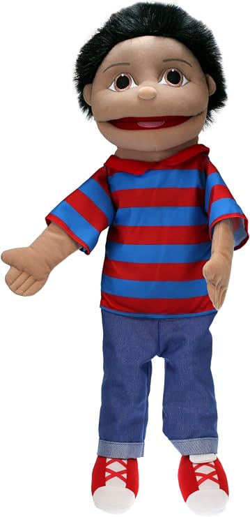 The Puppet Company Medium Sized Puppet Buddies Boy Hand Puppet - Olive Skin Tone