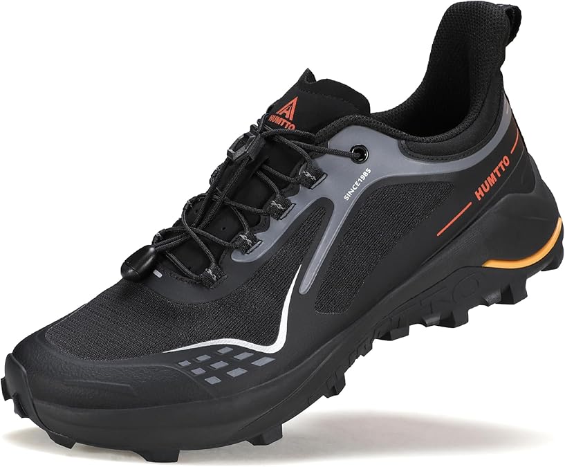 HUMTTO Men's Hiking Shoes with Quick Lace | Low-Top Non-Slip Outdoor Sneakers for Hiking Trekking Walking Trail Running