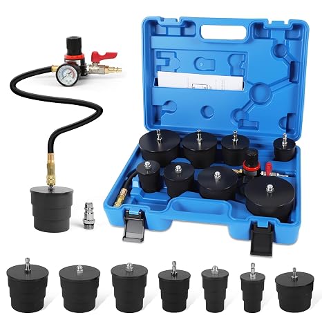 Turbo System Leakage Tester Kit 10PCS with Adapters 1-3/8 to 3-1/2"