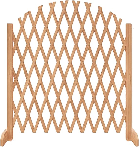 Retractable Wooden Fence, Garden Grid Decoration Courtyard Guardrail, Free Standing Expandable Instant Lawn Wooden Fence for Home Yard (Color : Brown, Size : 250x120cm-A)
