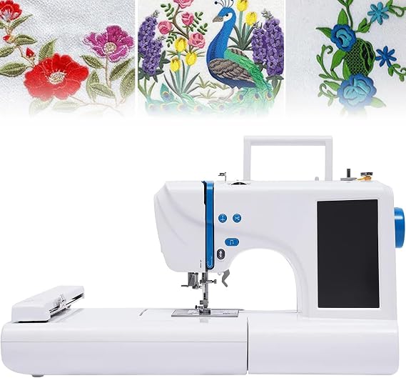 Commercial Embroidery Machine - Automatic Computerized with 75 Built-in Designs, 4" x 9.2" Embroidery Area, LCD Touch Screen for Beginners