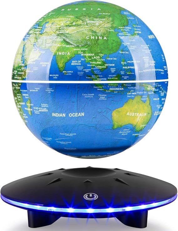Magnetic Levitation Globe, Levitation Globe with LED Lights; Office Home Art Desktop ; Great for your decorative gifts.