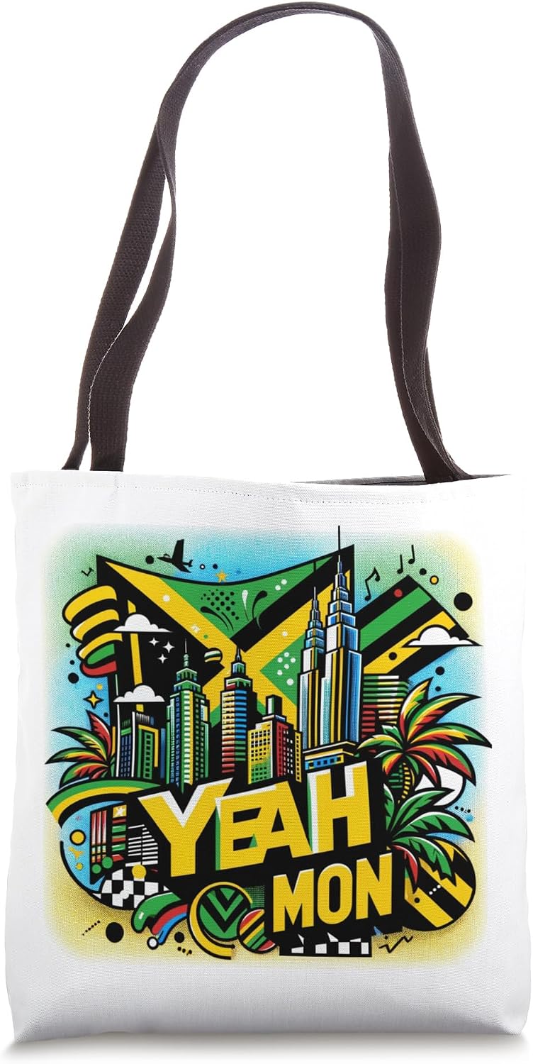 Reggae Clothing Jamaica Vacation Clothing Yeah Mon Jamaica Tote Bag
