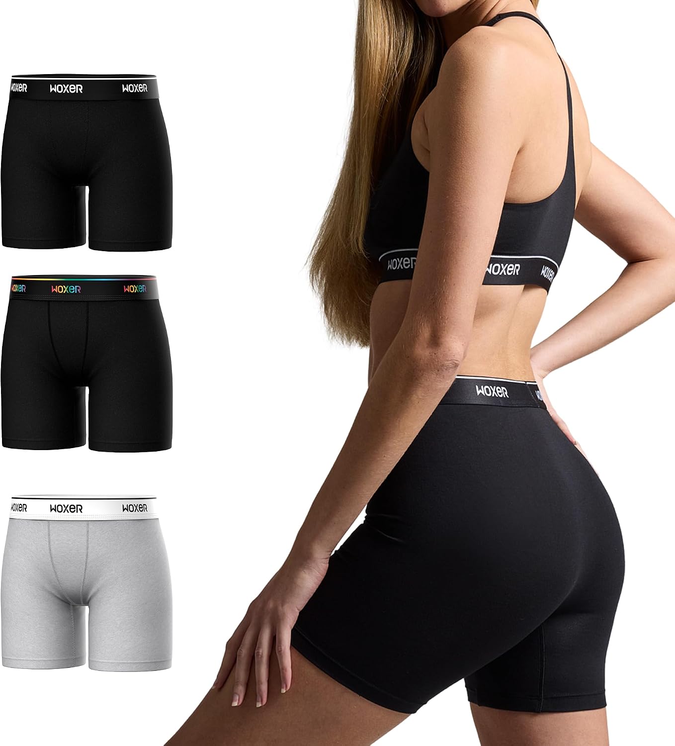 'Woxer Womens Baller 5'' High Waisted Boy Shorts Underwear - Boxers, Briefs'