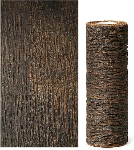 Artificial Tree Bark 39.4" x 19.69" Fake Bark for Home Pillars Pipes Christmas Tree Decor Cuttable Realistic Texture Simulation Tree Fit for Columns Walls Decoration