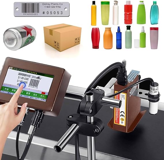Automatic Inline Inkjet Coding Machine for Printing Text, Number, Production/Expiry Date, Time, MRP, QR Code, Barcode, Logo, Graphics 25.4mmWidth Black