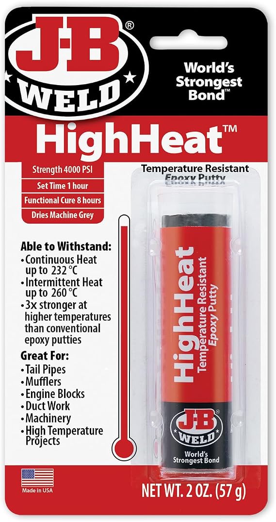 J-B Weld 8297 HighHeat 500 Degree Epoxy Putty-2 Pack
