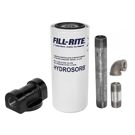 Fill-Rite 1210KTF7019 3/4" 18 GPM (68 LPM) 10 Micron Hydrosorb Fuel Filter with Filter Head Kit