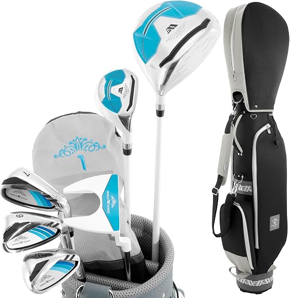 WORLD EAGLE Beginner Women's Golf Club Set Right Handed 6 Pieces with WETBCC Club Case and Head Cover Half Ladies Club Set Tear Bell