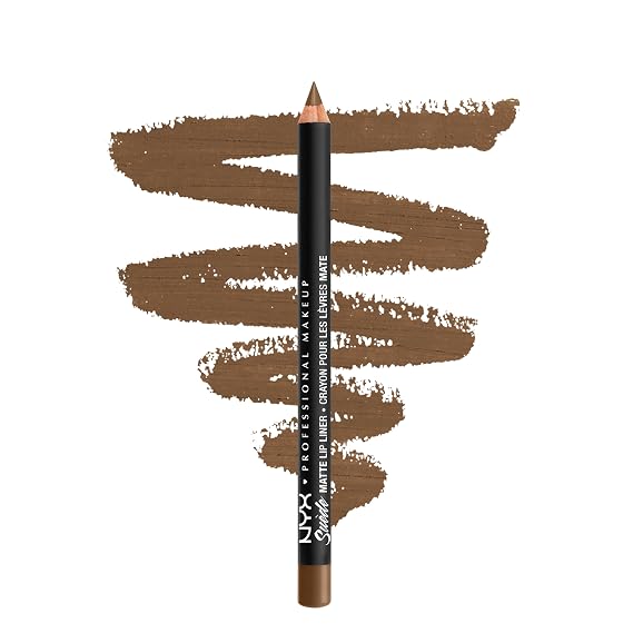 NYX PROFESSIONAL MAKEUP Suede Matte Lip Liner, Velvety-Smooth, Long-Lasting Formula For A Defined Lip Makeup Look - Downtown Beauty (Brown)
