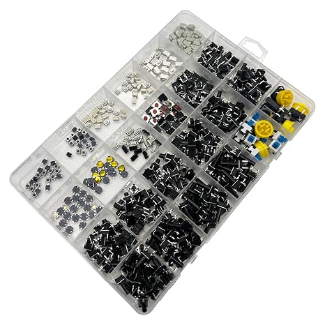 460Pcs 24 Values Tactile Push Button Switch SMD Micro Momentary Tact Switch Assortment Kit for Car Remote Control